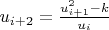 $u_{i+2} = \frac{u_{i+1}^2-k}{u_i}$