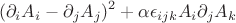 $$(\partial_i A_i-\partial_j A_j)^2+\alpha \epsilon _{ijk} A_i \partial_j A_k$$