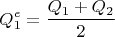 $$Q_1^e=\frac{Q_1+Q_2}{2}$$