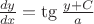 $\frac{dy}{dx}=\tg\frac{y+C}{a}$