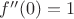 $f ''(0) = 1$