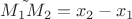 $\tilde{M_1M_2}=x_2 - x_1$