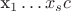 x_1 \dots x_s c