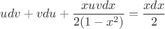 $udv+vdu+\dfrac{xuvdx}{2(1-x^2)}=\dfrac{xdx}{2}$