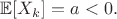 $\mathbb{E}[X_k]= a < 0.$