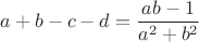 $a+b-c-d=\dfrac{ab-1}{a^2+b^2}$