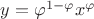 $y=\varphi^{1-\varphi}x^\varphi$