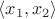 $\langle x_1,x_2 \rangle$