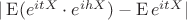 $|\operatorname{E}(e^{itX}\cdot e^{ihX}) - \operatorname{E}e^{itX}|$