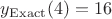 $y_{\rm Exact}(4)=16$
