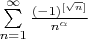 $\sum\limits_{n=1}^{\infty} \frac{(-1)^{[\sqrt{n}]}}{n^{\alpha}}$