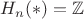 $H_n(*)=\mathbb{Z}$