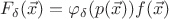 $F_{\delta}(\vec{x})=\varphi_{\delta}(p(\vec{x}))f(\vec{x})$