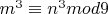 $ m^3\equiv n^3 mod9 $