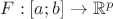 $F:\left [ a; b \right ] \rightarrow \mathbb{R}^p$