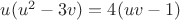 $u(u^2-3v)=4(uv-1)$