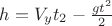 $h=V_yt_2-\frac{gt^2}2$