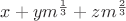 $x+ym^{\frac{1}{3}}+zm^{\frac{2}{3}}$