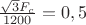 $\frac{\sqrt {3}F_c}{1200}=0,5$