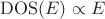 $\operatorname{DOS}(E) \propto E$