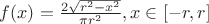 $f(x)={2\sqrt{r^2 - x^2}\over \pi r^2 },  x \in [-r , r]$