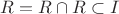 $R = R\cap R\subset I$