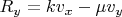 $R_y=kv_x - \mu v_y$