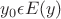 $y_0\epsilon E(y)$