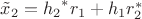 $\tilde{x}_2 = {h_2}^*{r_1} + {h_1}r_2^*$
