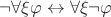 $\lnot \forall \xi \varphi \leftrightarrow \forall \xi \neg \varphi$
