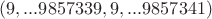 $(9,...9857339,  9,...9857341)$