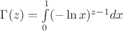 $\Gamma(z) = \int\limits_{0}^{1} (-\ln x)^{z-1}dx$