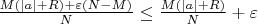 $ \frac{M(|a|+R)+ \varepsilon (N-M)}{N} \leq \frac{M(|a|+R)}{N}+\varepsilon$