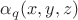 $\alpha_q(x,y,z)$