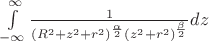 \int\limits_{-\infty}^\infty \frac{1}{(R^2+z^2+r^2)^{\frac{\alpha}{2}}(z^2+r^2)^{\frac{\beta}{2}}}dz