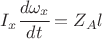 $I_x\cfrac{d\omega_x}{dt} = Z_Al$
