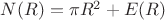 $N(R)=\pi R^2+E(R)$