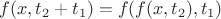 $f(x,t_2+t_1)=f(f(x,t_2),t_1)$