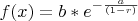 $f(x)=b * e^{- \frac a {(1-r)}}$