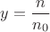 $y=\dfrac{n}{n_0}$ $y=\dfrac{n}{n_0}$