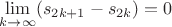 $\lim\limits_{k\to\infty}(s_{2k+1}-s_{2k})=0$