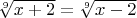$\sqrt[9]{x+2}=\sqrt[9]{x-2}$