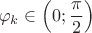 $$\varphi_k\in\left(0;\frac{\pi}2\right)$$