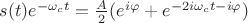 $s(t)e^{-\omega_ct}=\frac{A}{2}(e^{i\varphi}+e^{-2i\omega_ct-i\varphi})$