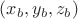 $(x_b, y_b, z_b)$