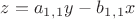 $z=a_1_,_1y-b_1_,_1x$