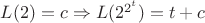 $L(2) = c \Rightarrow L(2^{2^t}) = t+c$