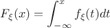 $F_\xi(x)=\displaystyle \int_{-\infty}^x f_\xi(t) dt$
