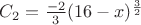 $C_2=\frac{-2}{3}({16-x})^{\frac{3}{2}}$