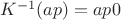 ${K}^{-1}(ap)  =  ap0$